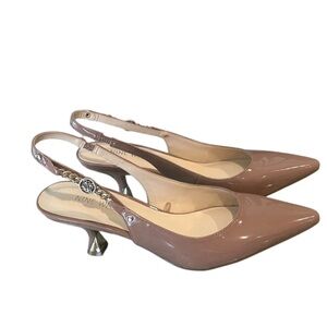 Nine West Nude Patent Slingback Heels-New without Box